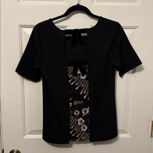 Ann Taylor Factory Black Short Sleeve Top